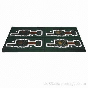 8-layer rigid-flex PCBs, solder mask green with silkscreen white and ENIG surface
